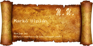 Markó Ulpián névjegykártya