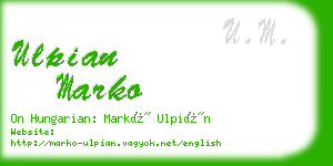 ulpian marko business card